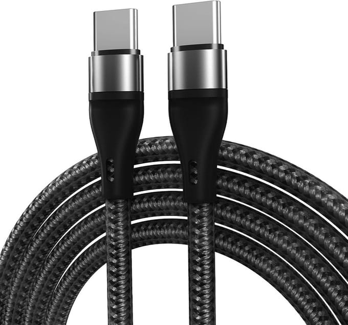 USB-C naar USB-C - 2 meter - 60W snellader - adapter data connector oplader kabel - Zwart - Provium