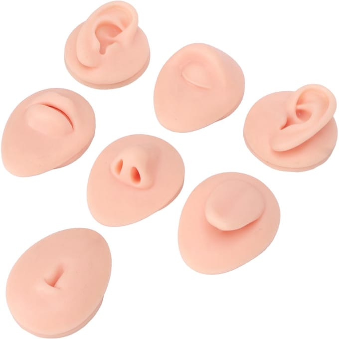 Modèle de Corps de Piercing en Silicone Silicone Souple Oreille Bouche Nez Œil Langue Nombril Modèle avec Présentoir
