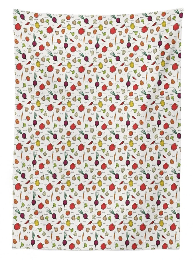 ABAKUHAUS Tafelkleed met groenten 140x170 cm – multicolor, wasbaar