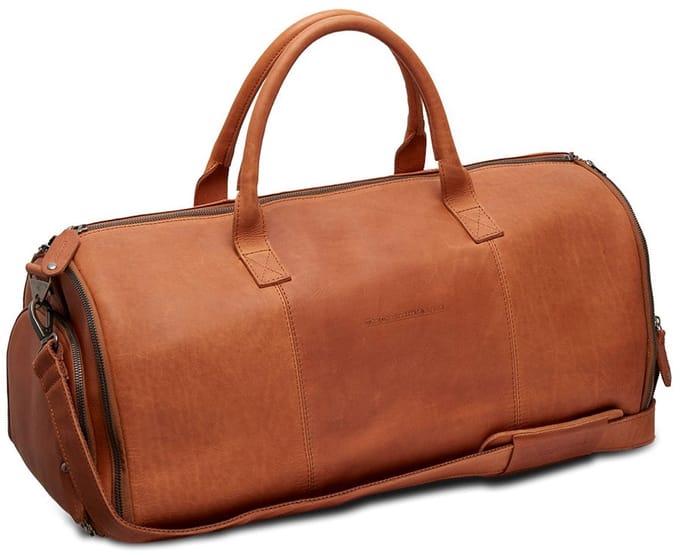 Chesterfield Finlay Waxed Pull Up Reistas met Kledinghoes - Cognac