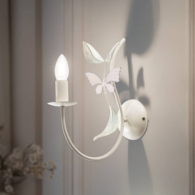 Luminex Wandlamp Summer, wit/groen/roze, breedte 11 cm, staal