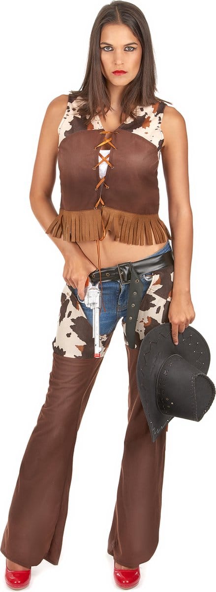 Vegaoo - Cowgirl kostuum met chaps voor vrouwen