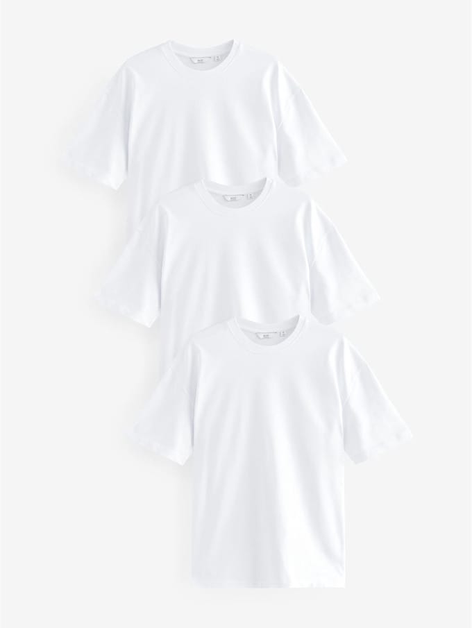 Next - Heren - T-shirt met relaxte pasvorm - Wit