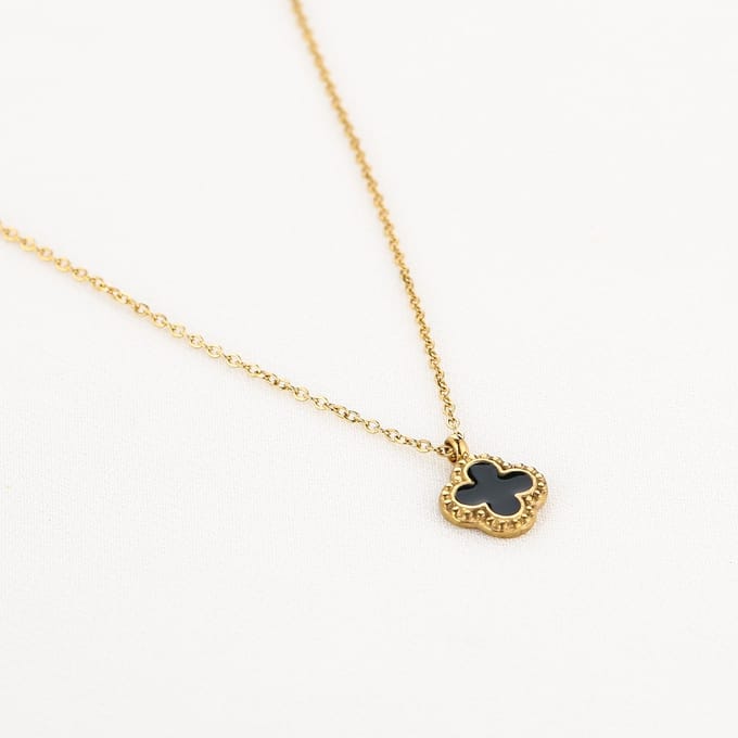 Ketting Dani - Michelle Bijoux - Ketting - 40 + 5 cm - Goud/Zwart