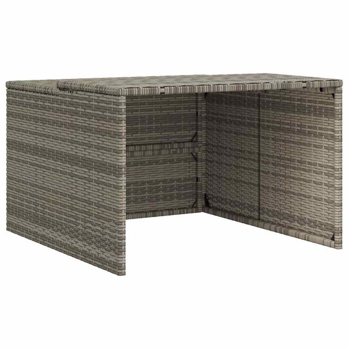 vidaXL - Garage - voor - robotmaaier - 86x90x52/57 - cm - poly - rattan - grijs