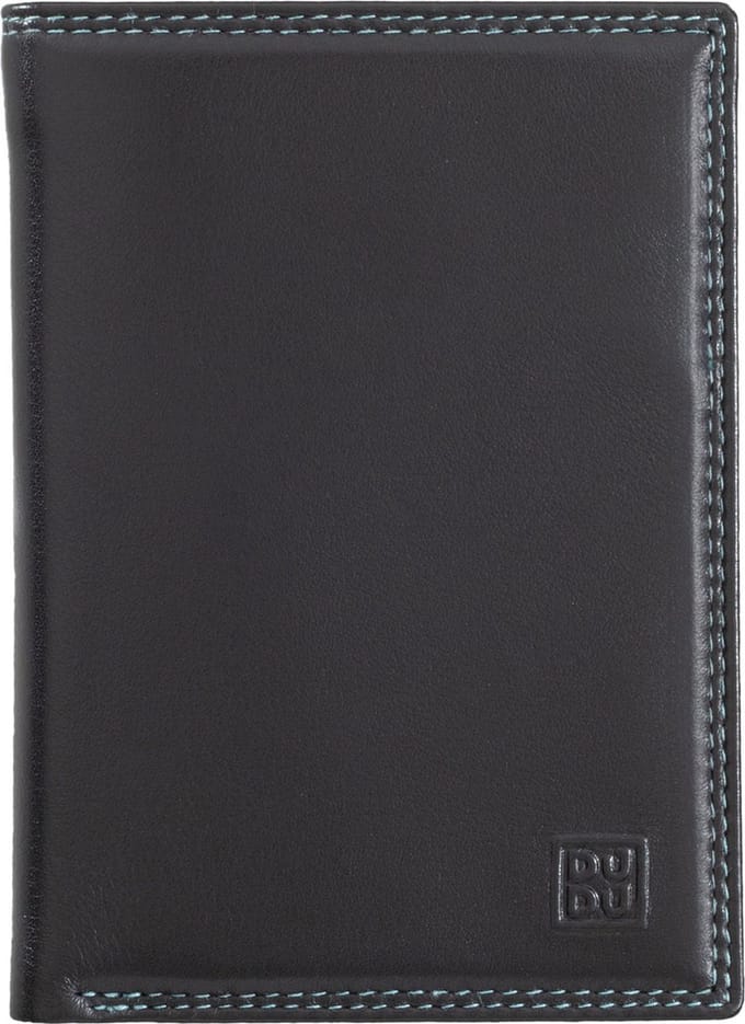 DuDu Tiberio Portemonnee RFID-bescherming Leder 9.5 cm - Unisex - Staand formaat - schwarz