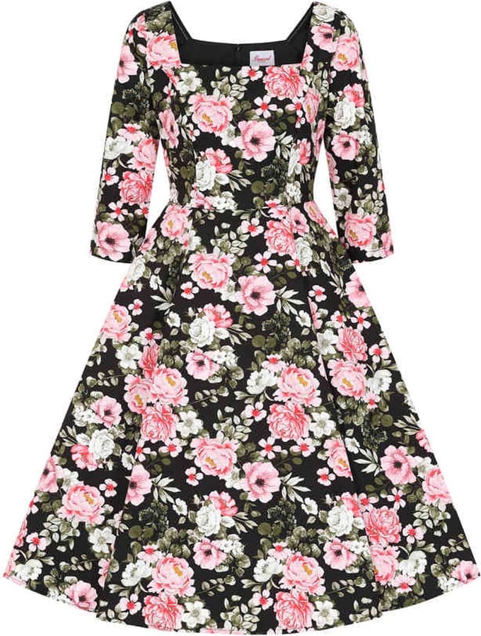 Banned - Pink Bloom Flare jurk - S - Roze