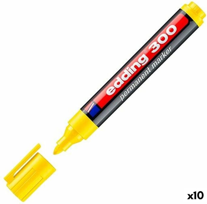 Permanente markeerstift Edding 300 Geel (10 Stuks)