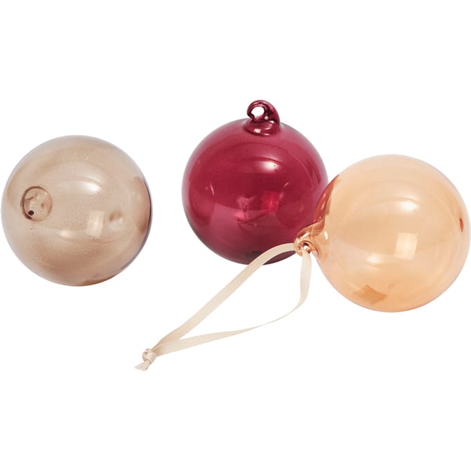 Ferm Living Glazen Baulbes kerstballen - roseate opaque - M