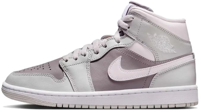 Air Jordan 1 Mid - Maat 40 - Photon Dust/Atmosphere Grey/Wit / Grijs Wit - Air Jordan 1 - Lifestyle - Dames Sneakers voor Vrouwen