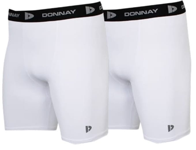 2-Pack Donnay - Compressie Short - Thermo/Sportshort (15cm) - Heren - White (001) - maat M