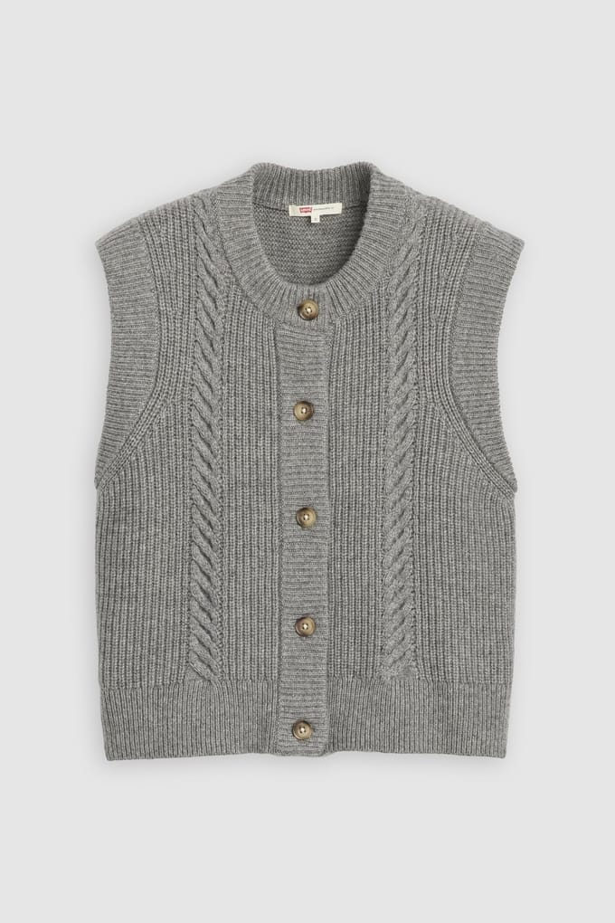 Levi's Ines Cable Sweater Vest Grey Größe: XS | Strickpullover Outlet | Damen | Grau