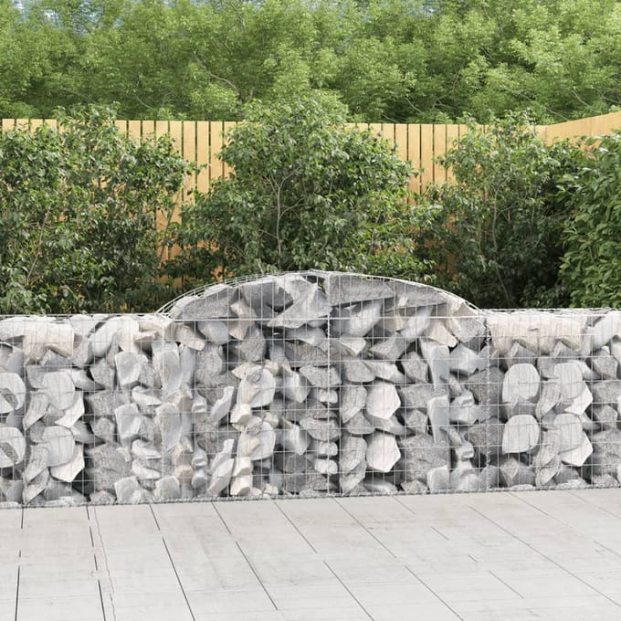 vidaXL - Schanskorven - 20 - st - gewelfd - 300x50x80/100 - cm - ijzer