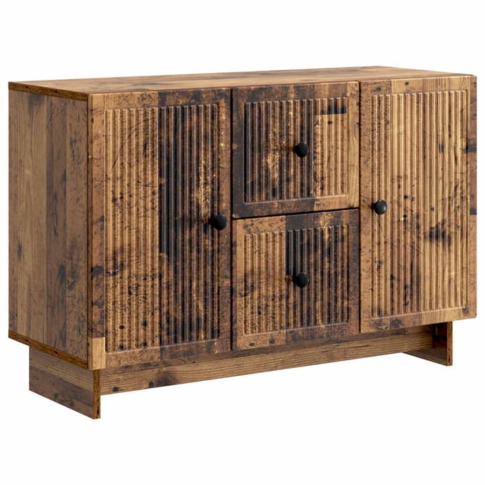 vidaXL - Dressoir - met - lade - Oud - hout - 89 - x - 34,5 - x - 60 - cm - Bewerkt - hout