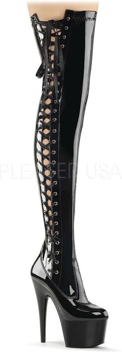 Pleaser Overknee Laarzen -38 Shoes- ADORE-3050 US 8 Zwart