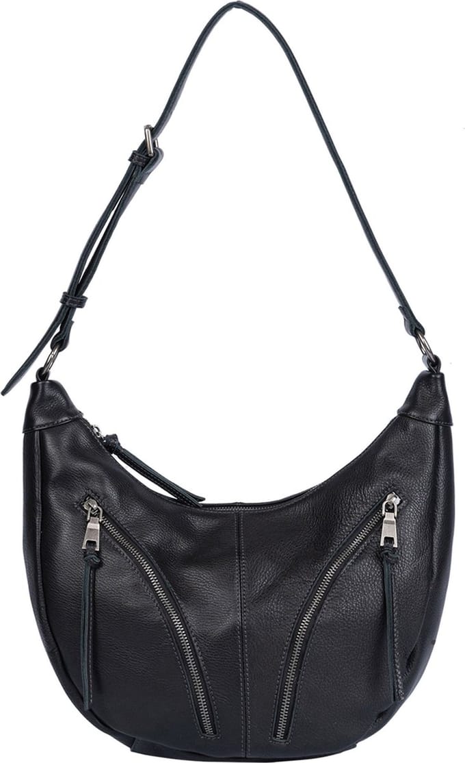 FREDsBRUDER Leren Schoudertas Dear Hobo Black Zwart