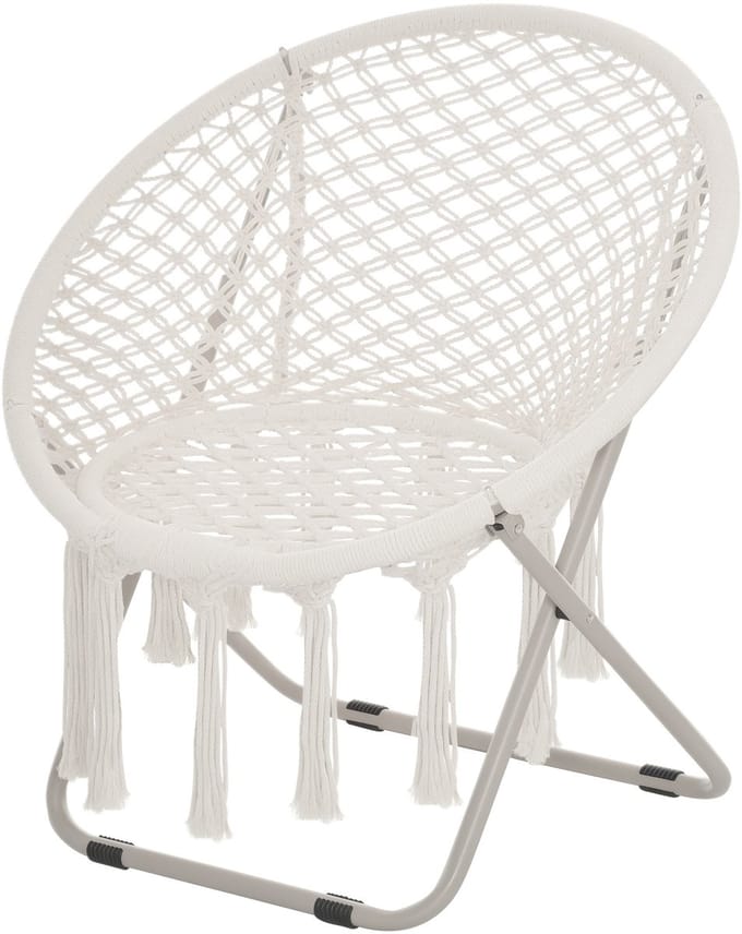 Outsunny-Moon Stoel - Katoen - 77x64x74cm - Beige