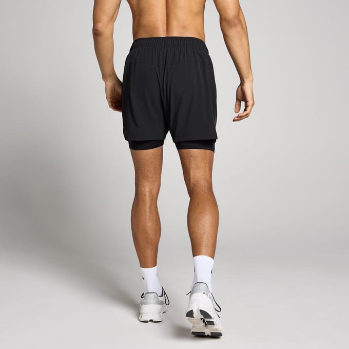 MP 2-in-1-trainingsshort met binnenbeenlengte van 13 cm voor heren - Zwart - L