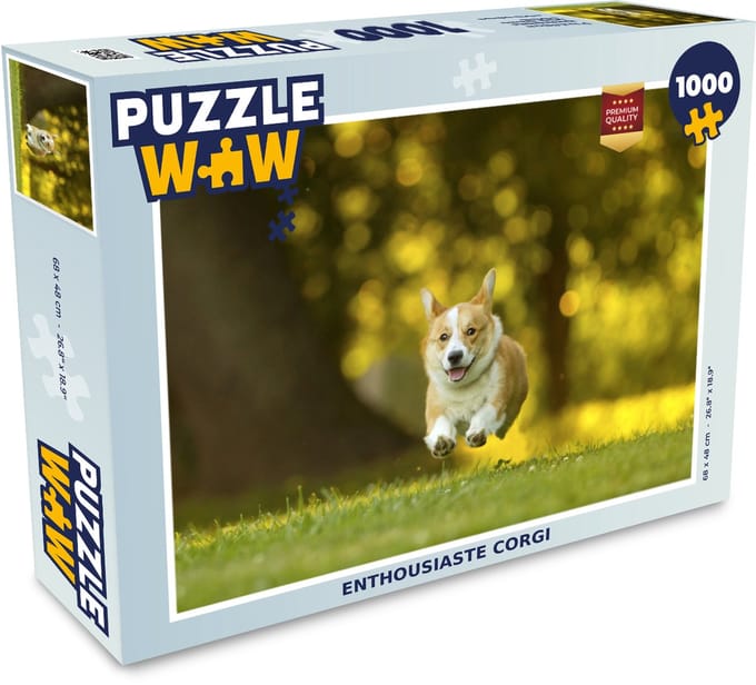 Puzzel Enthousiaste corgi - Legpuzzel - Puzzel 1000 stukjes volwassenen