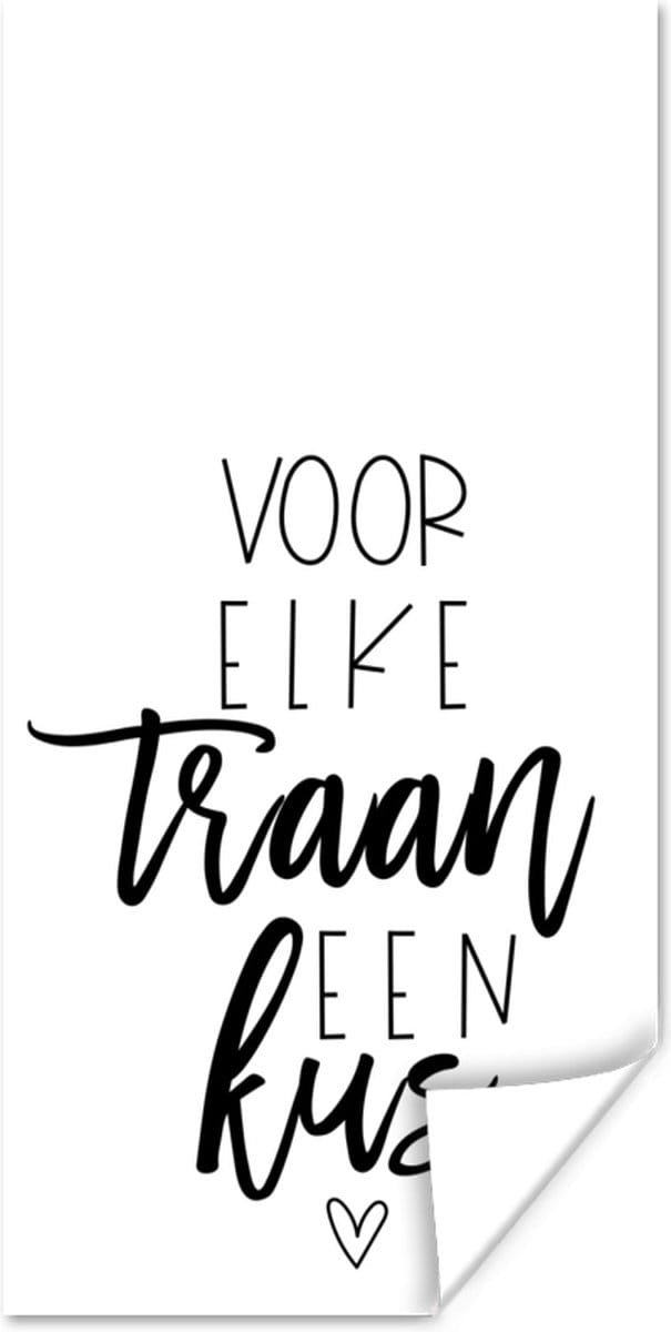 Poster Get well soon - Quotes - Zwart - Kus - 75x150 cm