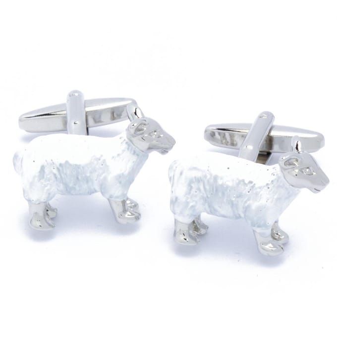 Manchetknopen - Schaap Lam Wit en Zilver