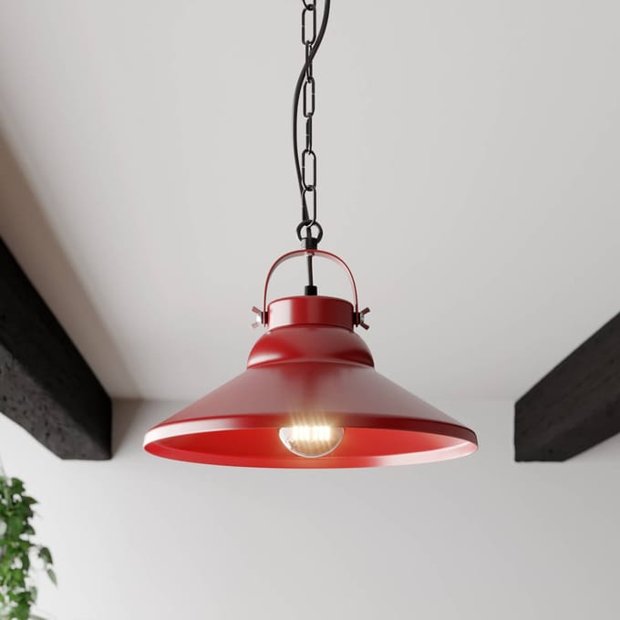 Luminex Hanglamp Iron, rood