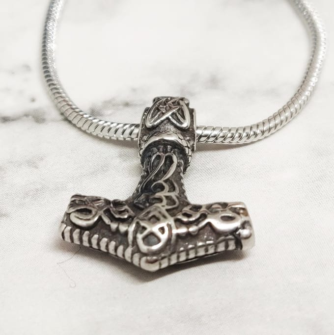 Mei's - Viking Tiny Hammer - ketting dames - Mjolnir - RVS zilver - 50 cm