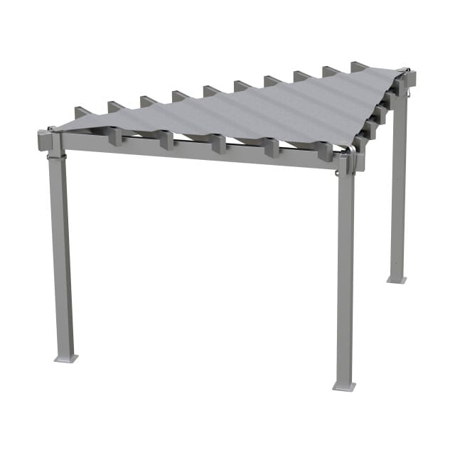 Sojag Lima - Driehoeks Pergola 293x293 cm met zonnescherm - Lichtgrijs
