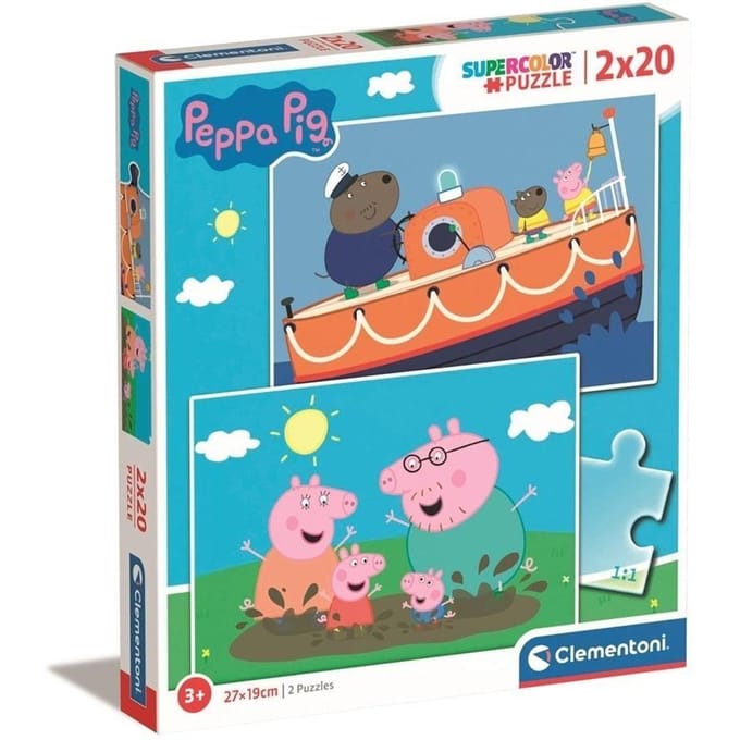 Clementoni - Puzzel - 2x20 Stukjes - Peppa Pig - Puzzel Voor Kinderen - Vanaf 3 Jaar