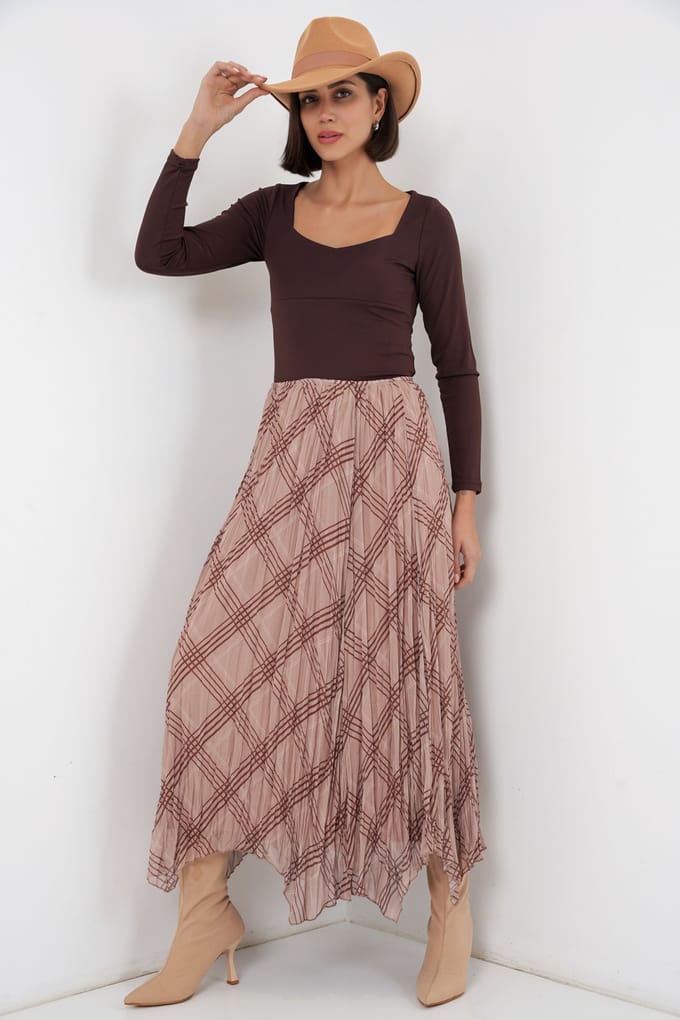 Asymmetrische Patroon Maxi Rok