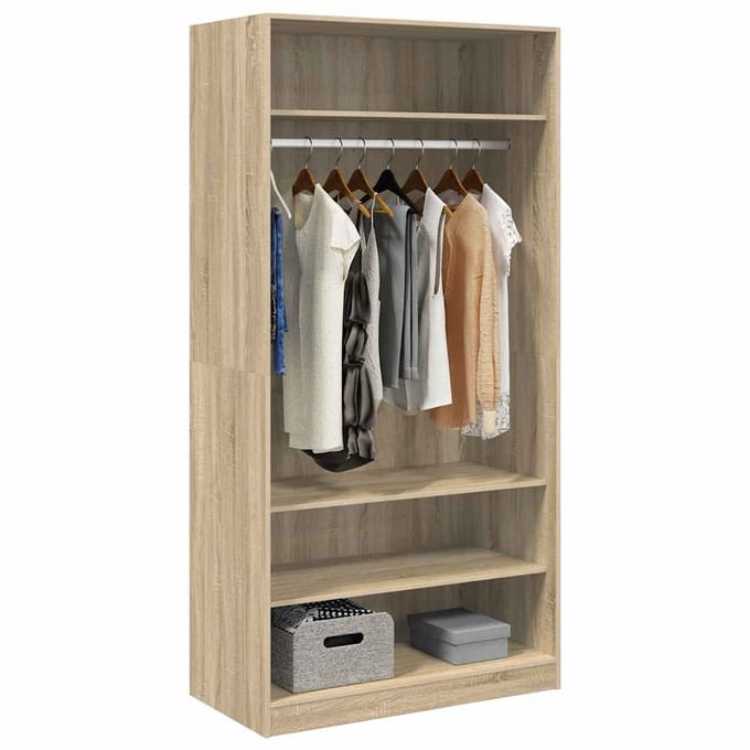 vidaXL - Kledingkast - 100x50x200 - cm - bewerkt - hout - sonoma - eikenkleurig