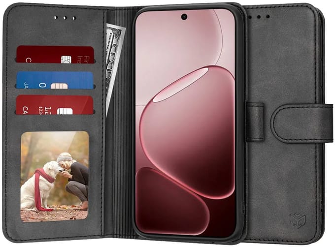 Hoesje geschikt voor Oppo A6 Pro - Techsuit Diary Book Wallet Case - Zwart