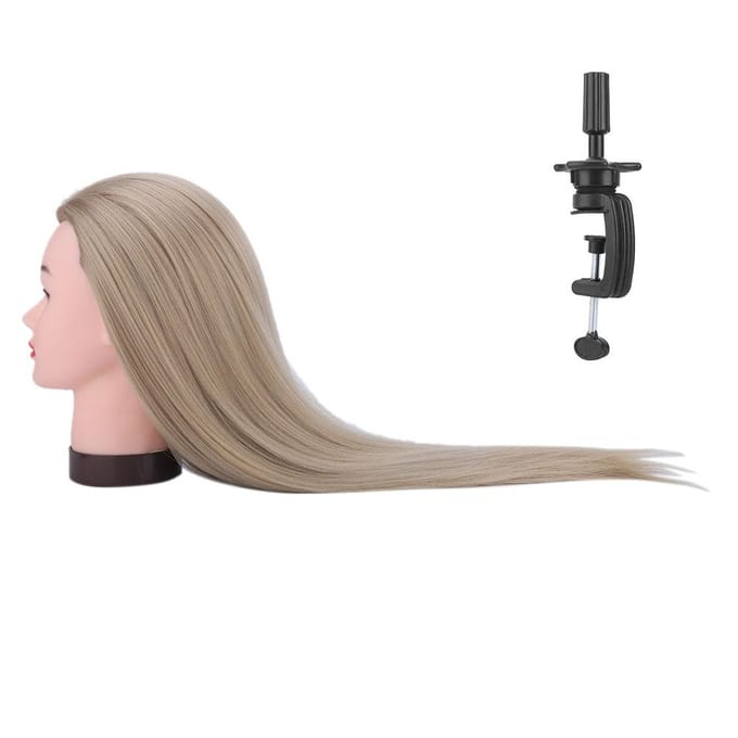 Kappersopleiding Styling Oefenen Kleuren Pruik Dummy Mannequin Hoofd met Haar beige