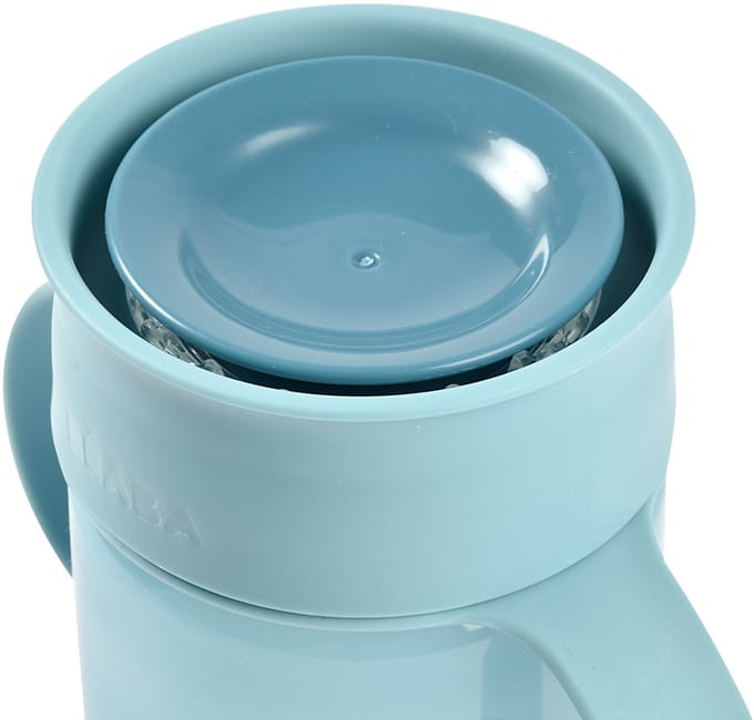 Béaba Leerbeker - Drinkbeker - 340 ml - Lekvrij & 360° Drinkrand - Blauw
