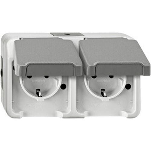 Merten MEG2321-8029 Wandcontactdoos dubbel Compleet 1 stuk(s)