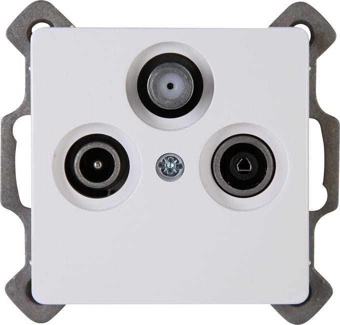 KOPP - Televisie/Radio/Satelliet Contactdoos - Wandcontactdoos Coax - Paris - Inbouw - Arctic Glans Wit