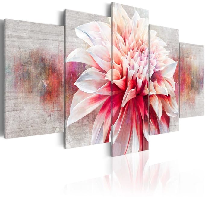 Schilderij - Sierlijke Dahlia, 5luik