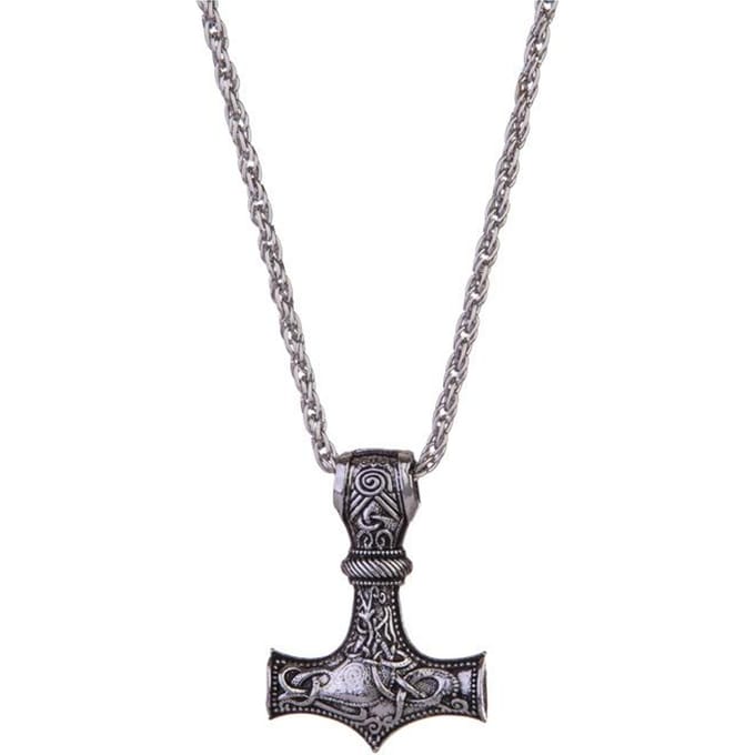 Nieuwe Heren Geiten Thor Hamer Ketting Mode Hanger Ketting gray