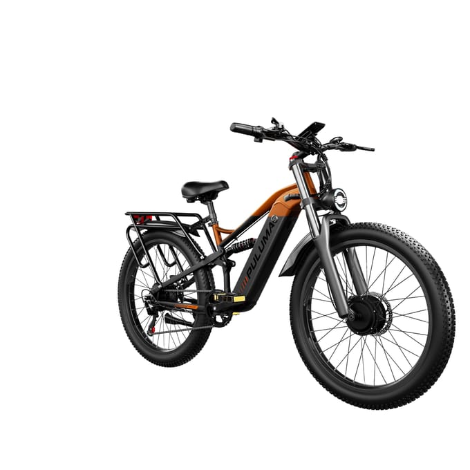 Elektrische Fiets PULUMA PE86 Pro met dubbele motor en 48V 20Ah Batterij oranje