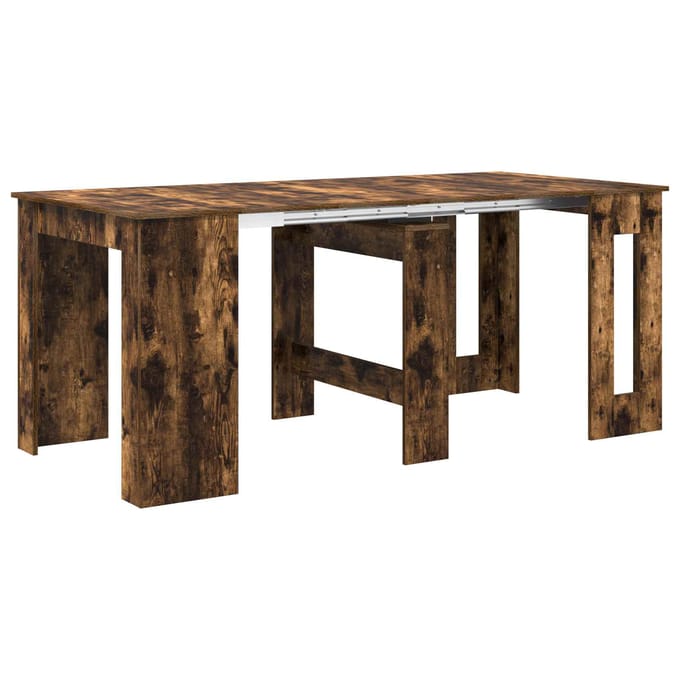 vidaXL - Eettafel - 180 - x - 85 - x - 75 - cm - Bewerkt - hout - Gerookt - eiken