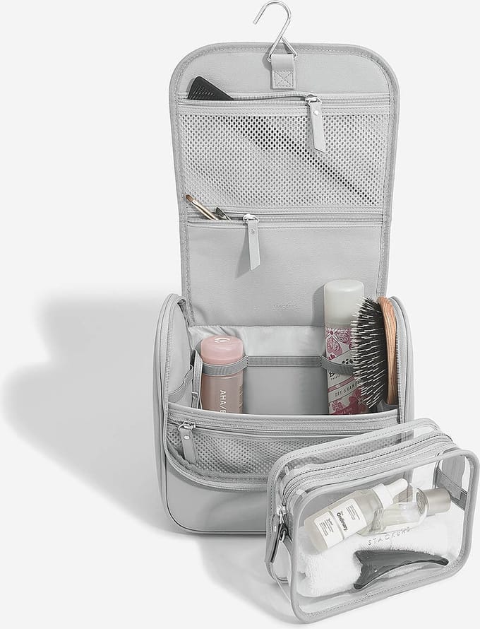 STACKERS GREY - Toilettas - Beauty Case - Waszak - Met haak - Dames