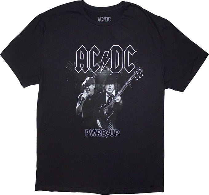 AC/DC - PWRD-UP B&W Photo Heren T-shirt - Zwart