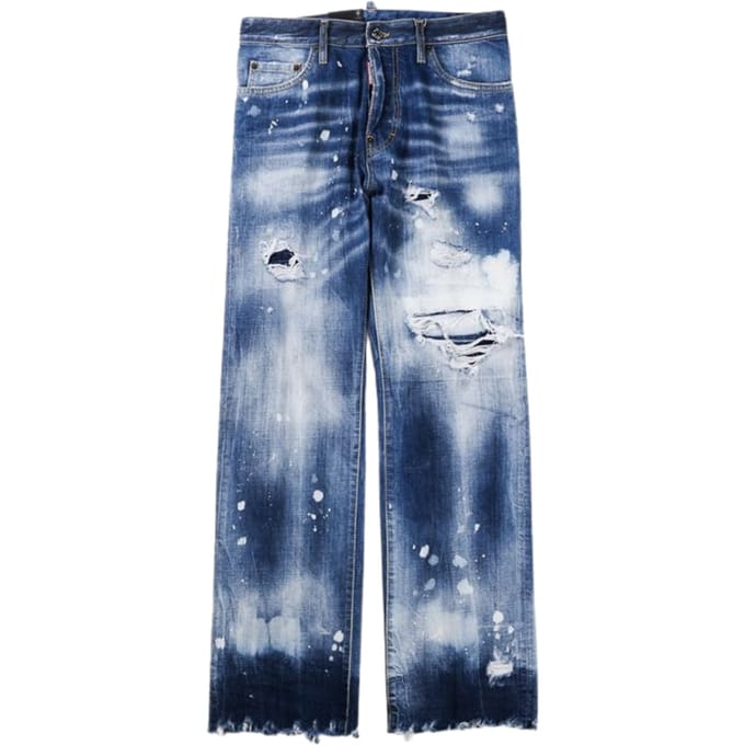 Dsquared2 Roadie Jean Blauwe Versleten Denim Broek