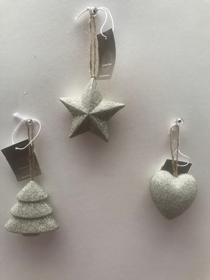 Set van 3 goudkleurige ornamenten champagne glitter kerstboomhangers