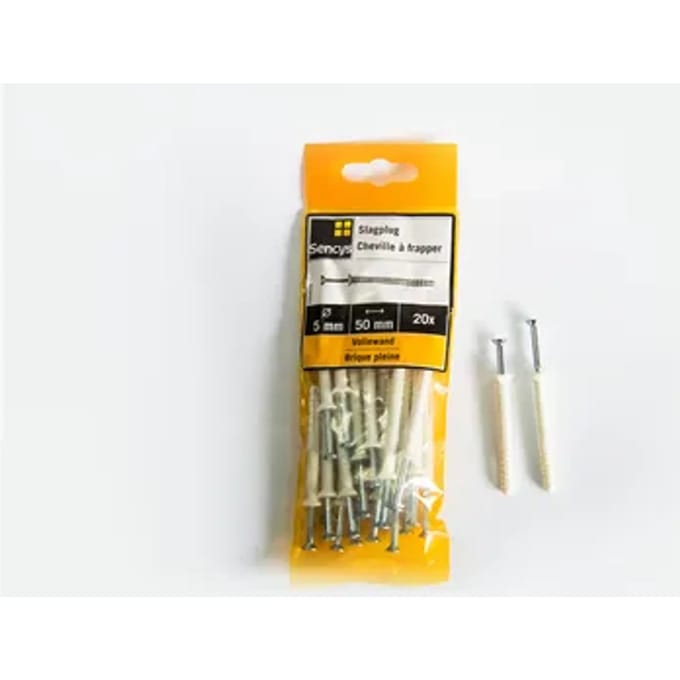 Sencys Slagplug Kunststof - Diam. 5x50mm - 20 Stuks