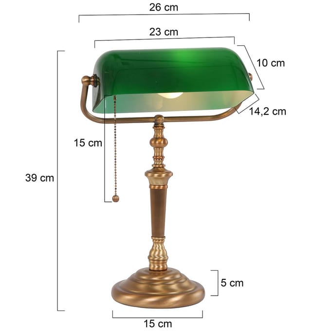 Tafellampen Ancilla 6185BR Brons E27 fitting met trekschakelaar, kantelbaar, van Steinhauer van metaal en glas voor binnengebruik