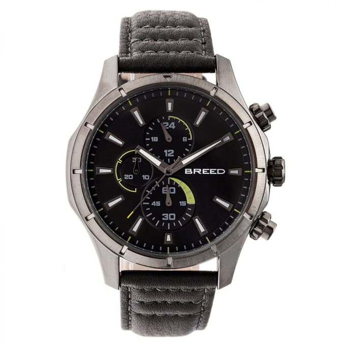 Breed Lacroix chronograaf horloge met leren band