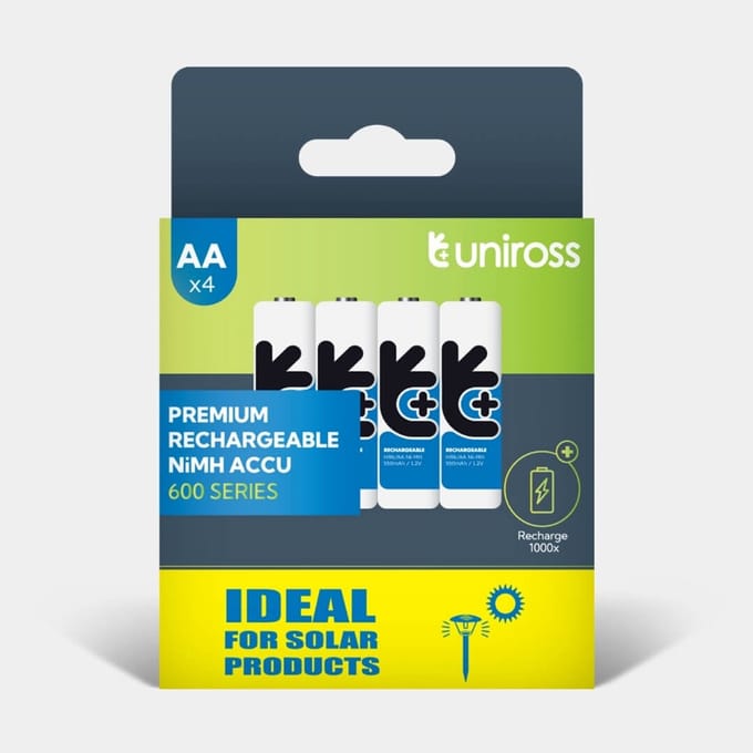 Uniross NiMH AA/HR6 1.2V 600 (Solar) 4 pack