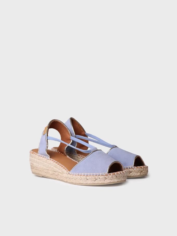 Suède espadrille met sleehak voor dames | BILDA