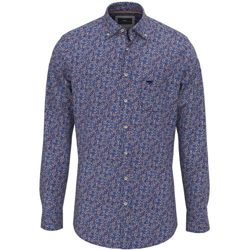 Fynch-Hatton Overhemd Mini Flower Pattern Button-Down Navy-Multi / male